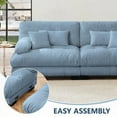 thumbnail image 2 of Modern Simple Chenille 2-Seater Sofa 220cm with Lumbar & Throw Pillows, 2 of 19