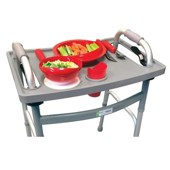 Essential Medical Supply Molded Walker Tray with Cup Holder - Perfect for Mobility and Transport