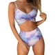 thumbnail image 1 of Trajes de baño de 2 piezas con estampado floral de cintura alta para mujer Criss Cross XX Large Purple Jormftte HMHZ845-8, 1 of 7