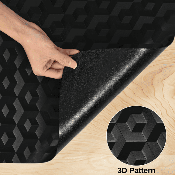 OVYEOFR Office Chair Mat for Hardwood Floor, 36" x 48" PVC Computer Desk Chair Mat for Rolling Chairs, Heavy Duty Floor Protector for Home, Office, Gaming, Black