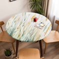 thumbnail image 5 of Watercolor Ombre Green Yellow Leaves Elastic Fitted Round Table Cover Plant Waterproof Outdoor Tablecloth for Holiday Party, Picnic, Patio & Dining Fits Tables Up to 55"-60", 5 of 8