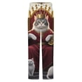 thumbnail image 5 of Royal Cat Throne Winter Female Pants Flannel High Waist Women Pants Lady Warm Straight Leg Plush Trousers, 5 of 7