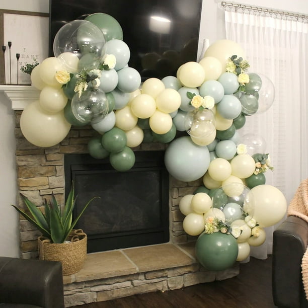Kit de globos de látex verde aguacate, 92 unidades, para fiestas y festivales