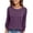 Purple, variant on Stamzod Tops for Women Trendy Crew Neck Long Sleeve Knitted Shirts Fall Fashion Dressy Casual Blouses