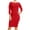 Red, variant on Women's Basic Casual Plus Size Stretch 3/4 Sleeves Solid Slim Fit Bodycon Midi Dress