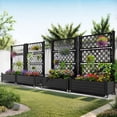 thumbnail image 6 of Uforic Large Planter Box Trellis, Outdoor Raised Garden Bed with Drain Plug and Lockable Wheels,for Climbing Plants, 3.6x1.5x5 FT-Black, 6 of 7