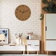thumbnail image 2 of Wall Clock Brown Rattan Clocks PVC Silent Non-Ticking Battery Operated Decorative Vintage Striped Lines Round Clock for Home Living Room Kitchen Bedroom Office School Wall Decor 10 Inch, 2 of 9