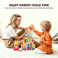 thumbnail image 4 of TGGPL Wooden Building Blocks, 100-Piece Set of Sorting & Stacking Toys in 8 Colors and 11 Shapes, Classic Toddler Toys for Girls & Boys Ages 2+, 4 of 8