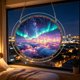 thumbnail image 1 of Round Acrylic Puzzle Suncatcher - Stained Glass Style Window Hanging Dreamy For Home Decor, 1 of 6