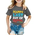 thumbnail image 1 of LUOGENLI T-Shirt pour Filles, T-Shirt Imprimé à Col Rond et Manches Courtes pour Enfants, Ensembles Maxi Tops pour Garçons et Filles, Tenues 2 Pcs Été Gris 10-11 Ans, 1 of 4