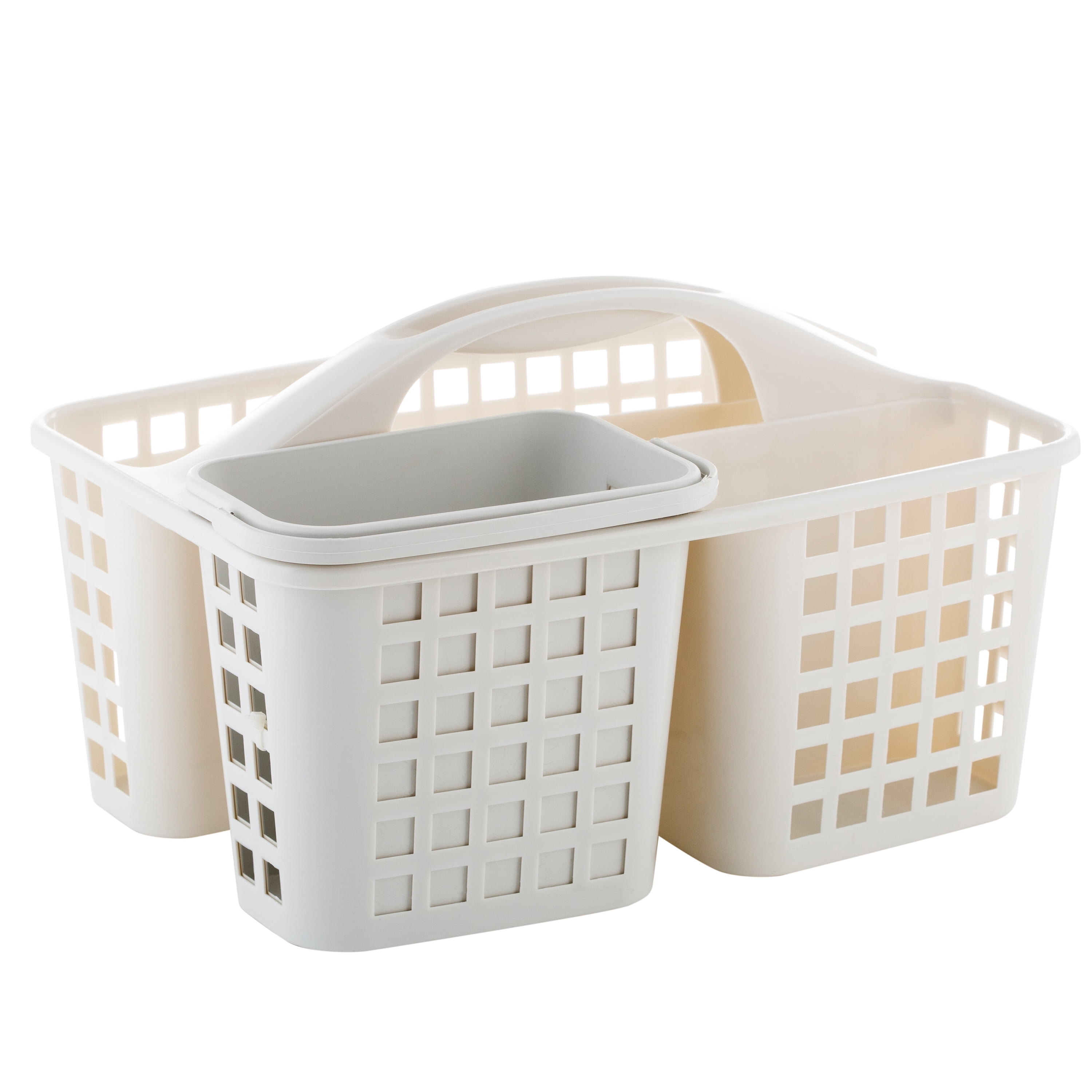 Bath Bliss 2 in 1 Plastic Portable Bath Tote Shower Caddy in White