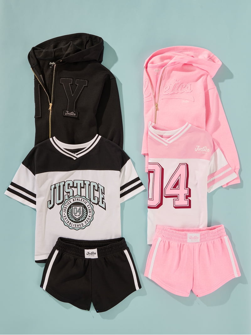 Justice Girls Colorblock Jersey Tee, Sizes XS - XLP - Walmart.com