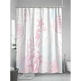 thumbnail image 5 of Fsddascl Coastal Pink Shower Curtain Set - Small 36" x 72" Washable Bathtub Curtain with 12 Hooks, Ocean Coral Starfish Jellyfish Seahorse Waterproof Fabric Stall Shower Curtains for Bathroom/Bathtub, 5 of 6