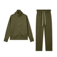 thumbnail image 5 of Men's 2 Piece Tracksuit Full Zip Stand Collar Jacket with Matching Long Pants Set Side Stripe Athletic Outfits, 5 of 8