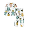 thumbnail image 2 of Disketp Pajamas Set Long Sleeve Sleepwear Womens Button Down Nightwear Pj Sets-Colorful Insects, 2 of 9