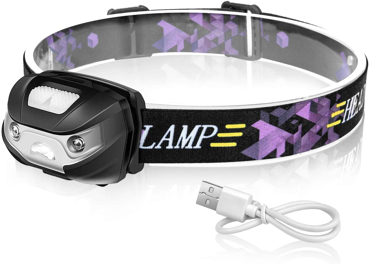 USB Rechargeable LED Induction Headlamp Night Flashlight For Fishing Hiking ERM