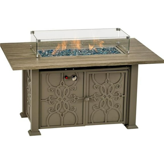 Patio Resorts RMRCTFT5335 53 x 35 in. Rome Granite Aluminum Fire Table with Burner