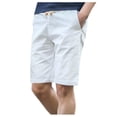 thumbnail image 3 of MRULIC jeans for men Washed Fashion Shorts Pants Summer Men's Beach Casual Pants Cropped Men's pants Men Board Shorts White + 4XL, 3 of 9