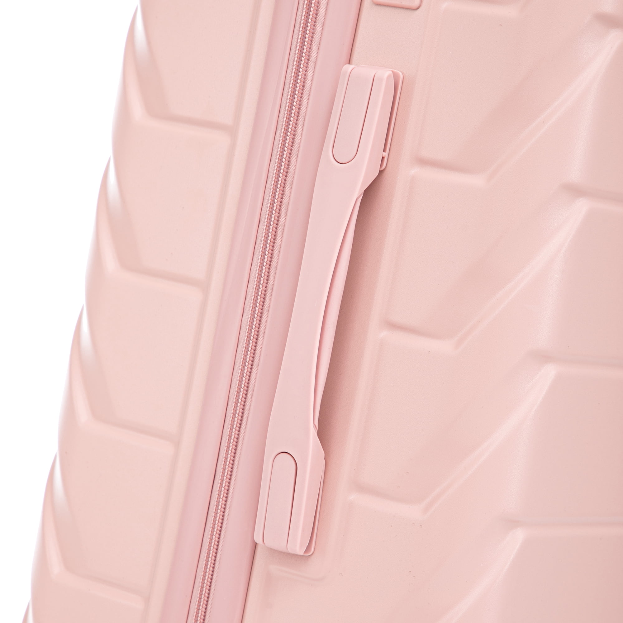 28 Inch ABS Hard Shell Large Travel Checked Luggage - Scratch Resistant Surface Four Multi-Directional Wheels, With Combination Lock and Side Hooks .(Pink)