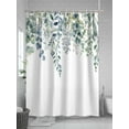 thumbnail image 5 of Shower Curtain Eucalyptus Leaves Watercolor Shower Curtains for Bathroom, Waterproof Polyester Shower Curtain Set with Hooks, Standard Size 72" x 72" Green Leaf, 5 of 6