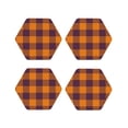 thumbnail image 2 of Disketp Fall Buffalo Plaid Funny Coasters,4 Pcs Leather Coasters With Holder, Perfect Housewarming Hostess Gifts,Protect Furniture From Water Marks Scratch, 2 of 9