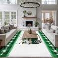 thumbnail image 4 of Area Rug 72×108in, Rustic Dwarf Green Checkered Floor Carpet Living Room Rug, St. Patrick's Day Three Leaf Non-Slip Welcome Mat Indoor Rugs for Bedroom Dining Room, 4 of 9