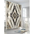 thumbnail image 3 of Retro Pattern Shower Curtain Set ，Waterproof Fabric Shower Curtains Ethnic Style Brown Black Weaving Art Shower Curtains for Bathroom,Bathroom Decor 36"x72", 3 of 6