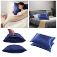 thumbnail image 2 of Funda De Almohada Color Ding 20*40 Pulgadas Color Azul Oscuro Funda De Almohada Color Ding Imitación Seda Tamaño Diseño Liso, 2 of 7