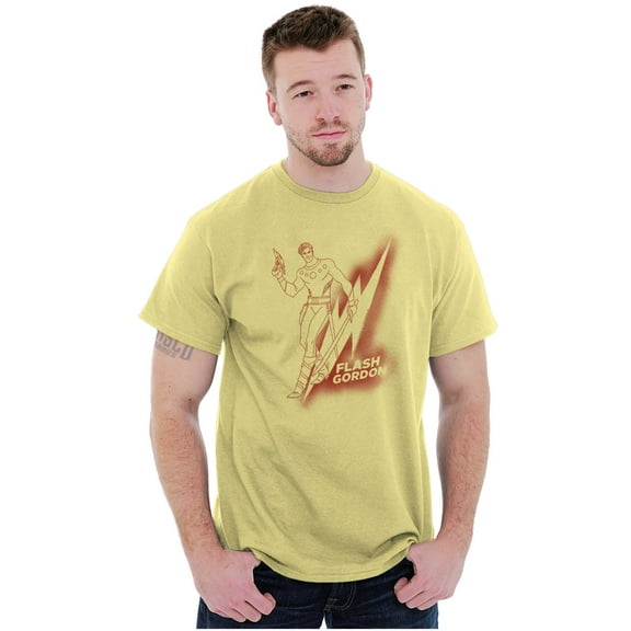 Flash Gordon Vintage Lightning Bolt Men's Graphic T Shirt Tees Brisco Brands S