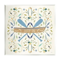 Stupell Industries Jump In Botanical Patterned Canoe Boat Crossed Ores Graphic Art Unframed Art Print Wall Art, Design by Veronique Charron