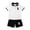 O10-White, variant on Ulitacool Boy's Outfits Summer Round Neck Short Sleeve Cartoon Dinosaur Prints Tops Pants Elegant Toddler Wear 3-4 Years White
