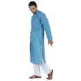 thumbnail image 2 of Atasi Mandarin Collar Kurta For Menâ€™s Printed Cotton Long Sleeves Ethnic Wear, 2 of 7