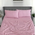 thumbnail image 5 of RUVANTI Flannel Sheets Twin XL Size - 100% Cotton Brushed Bed Sheet Sets - Deep Pockets 16 Inches (fits up to 18") - All Seasons Breathable & Super Soft - Warm & Cozy - 3 Pcs - Check & Bolt Pink, 5 of 6
