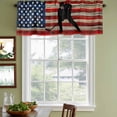 thumbnail image 4 of 2 Pack Valances for Windows, American Flag Window Valances for Living Room/Bedroom/Bathroom, Blue Red USA Flag Retro Hockey Light Filtering Kitchen Curtain Valance Window Treatment 42"W x18" L, 4 of 9