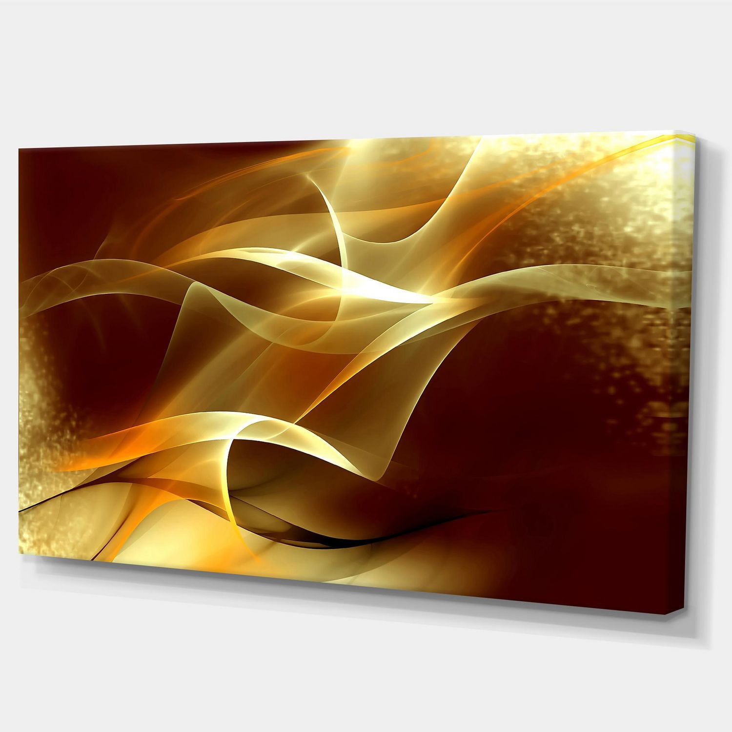 Designart Light Yellow Abstract Fractal Design Canvas Wall Art