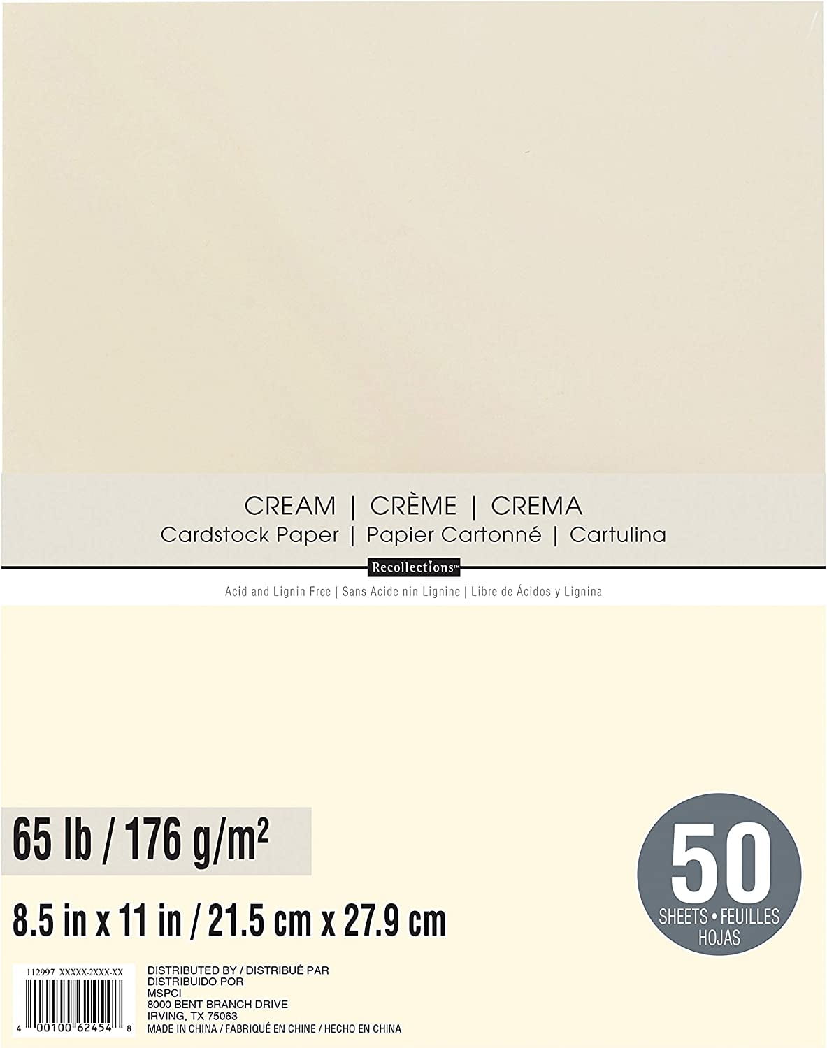  Recollections Cream Cardstock - 65lb  Cardstock-Papercardstock-Craft Cardstock - Cardstock Pack of 50 : Arts,  Crafts & Sewing