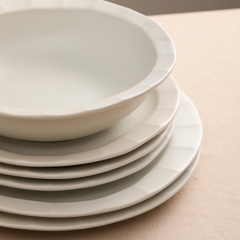 Correll Dinner Set Stone Lain Oasis 12-Piece Stoneware Dinner Set ...