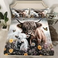 thumbnail image 2 of Castle Fairy Highland Cow Twin Sheet Sets 3pcs for Boys Girls,Rustic Farmhouse Animal Twin Fitted Sheet Microfiber,Floral Flowers Butterflies Breathable Flat Sheet,Breathable Home Decor, 2 of 7
