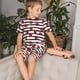 thumbnail image 4 of Balery Ladybugs on Black and White Striped1 Conjunto de Pijama Infantil de Manga Corta con Estampado – Ropa de Dormir de Algodón Suave-X-Large, 4 of 6