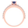 thumbnail image 4 of Clara Pucci 14K Rose Gold 1.325 Simulated Tanzanite Engraveable Engagement Ring + Wedding Band Set, 4 of 7