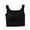 Black, variant on WREESH Women's Square Neck Sports Bra Tank Top Longline Workout Crop Yoga Built in Pads Slit Hem