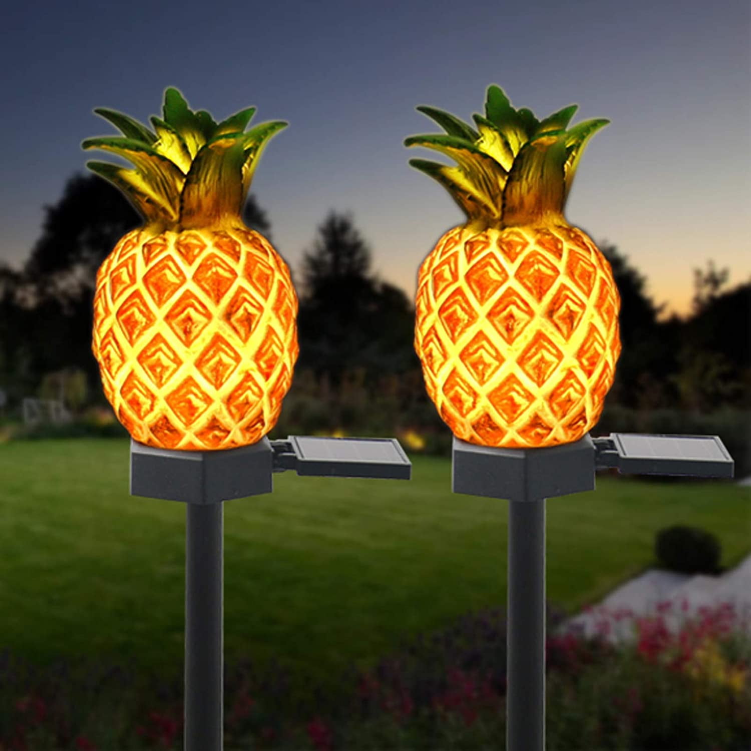 Pineapple Solar Light LED Outdoor Garden Yard Decor Waterproof Hanging Lantern 