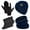 C- Navy Blue, variant on KOITHOT 5 Pcs Winter Beanie Hat Scarf Touchscreen Gloves Set with Wool Socks for Men Women Navy blue