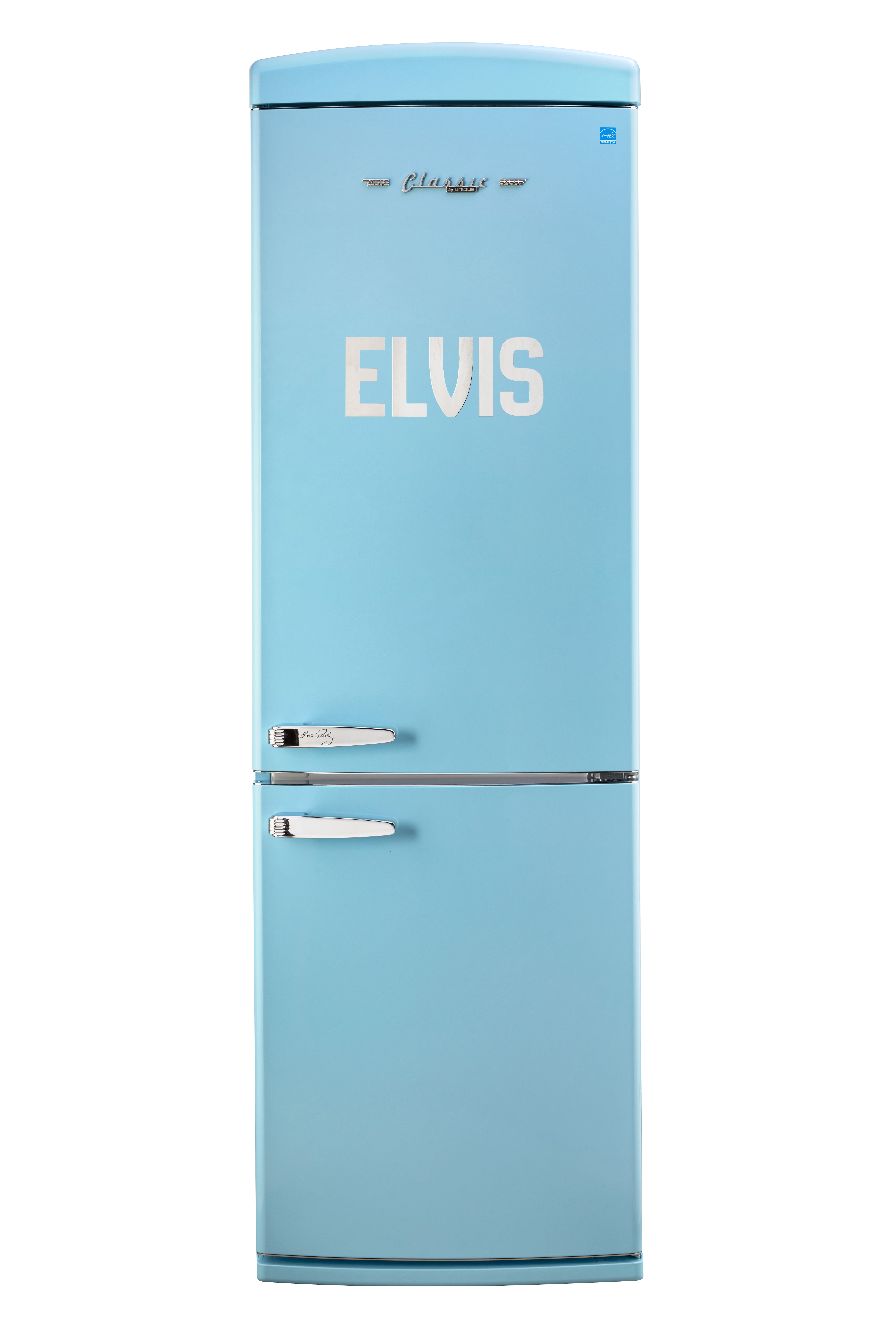 Elvis Classic Retro 12 cu ft Top Mount Refrigerator in Blue Hawaii