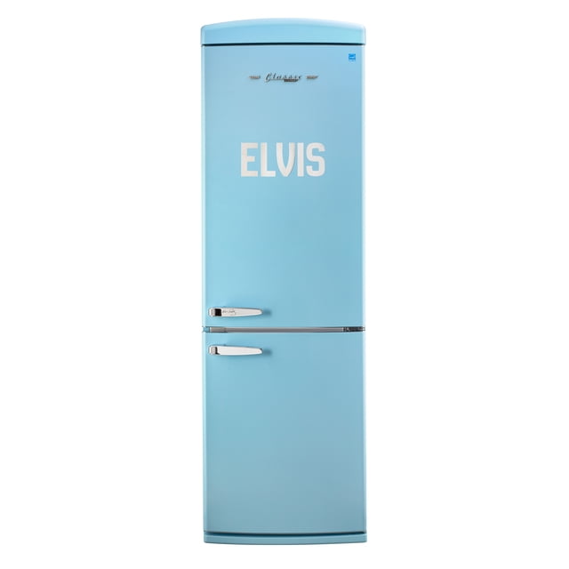 Elvis Rétro Réfrigérateur Classique de 12 Pi3 à Congélateur Inférieur, Bleu Hawaï