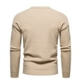 thumbnail image 3 of jsaierl Mens Sweater Cable Knit Crew Neck Solid Slim Top Shirt Long Sleeve Fall and Winter Warm Pullover Sweater, 3 of 4