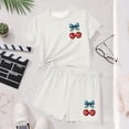 thumbnail image 6 of ATOGUTA Teen Outfits For Girls Kids Short Sleeve T-Shirts Elastic Waist Shorts Casual Summer 4th of July Clothing Sets Size 3T-15, White, 6 of 6