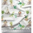 thumbnail image 1 of Soimoi White Cotton Cambric Fabric Cactus With Conical Pot Tree Fabric Prints By Yard 56 Inch Wide, 1 of 3