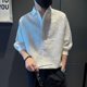 thumbnail image 5 of Camisas de hombre Camisas gráficas de media manga para hombre Blancas Novedades en moda 2024 Xxl Elegantes con mangas Tops Trendyol S Normal Social I, 5 of 5