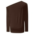 thumbnail image 4 of Conairie Long Sleeve Shirts For Women Casual Loose Solid Color Crew Neck T Shirt Soft Comfortable Fall Winter Work Tee Pullover Outfits Hot Coffee M, 4 of 5